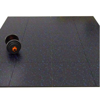 Mfitness Δάπεδο Οργάνων Γυμναστηρίου Μαύρο με Flecks 100x100x1.5cm 1τμχ